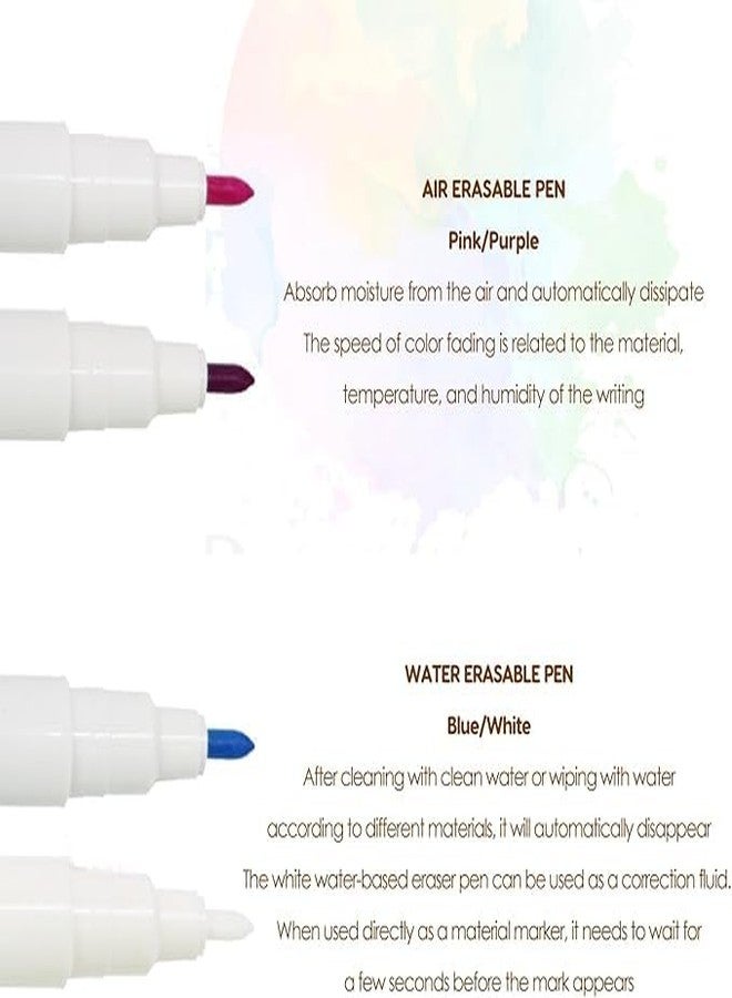 RIANZ® Pack of 2 Air Water Erasable Pen, Fabric Marker Temporary Marking Auto Vanishing Pen, Disappearing Ink Marking Pens Fine for Cloth Marking and Tailoring Sewing Tools (Blue - 2 Pcs) - Image 3